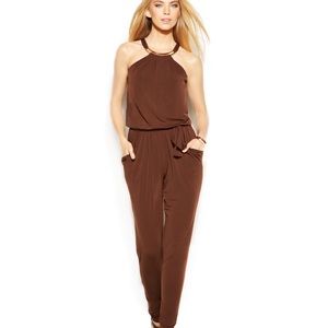 MICHAEL Michael Kors: Matte Jersey Halter Romper